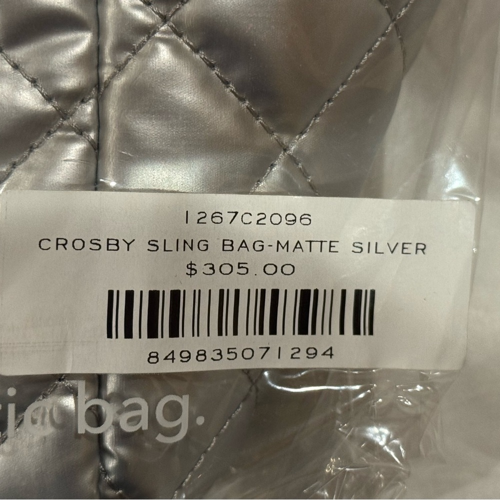 MZ Wallace Matte Silver Crossbody Bag - Picture 6 of 9